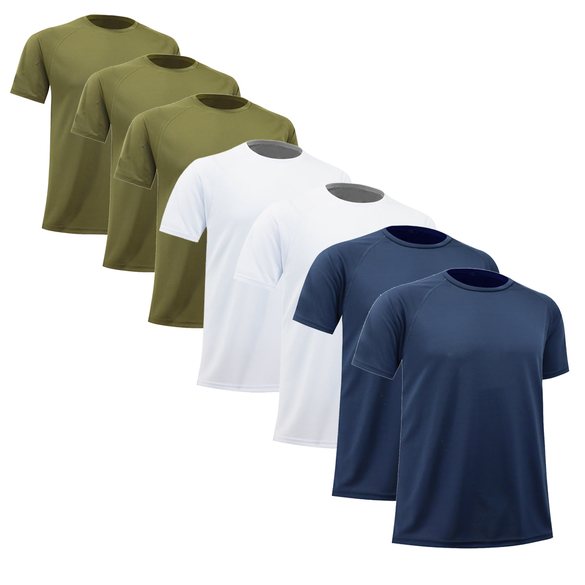 7 Pack Durable Workout T-Shirt with Sweat-Absorbing Technology