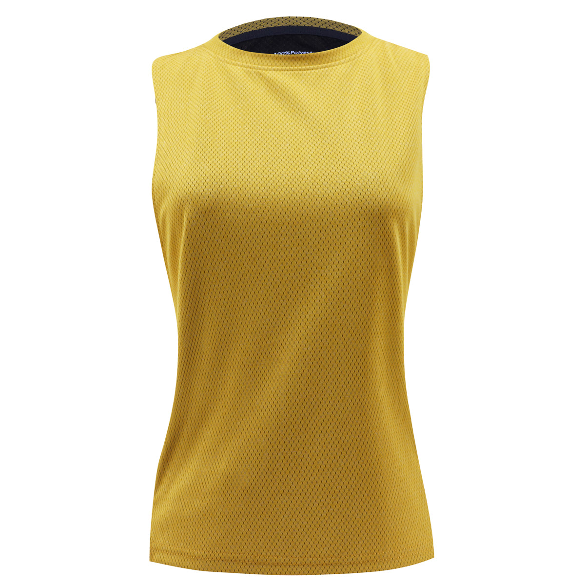 Yellow Gym Racerback High Neck Tank Top for Women – Full Range of Motion with Sweat-Wicking Fabric